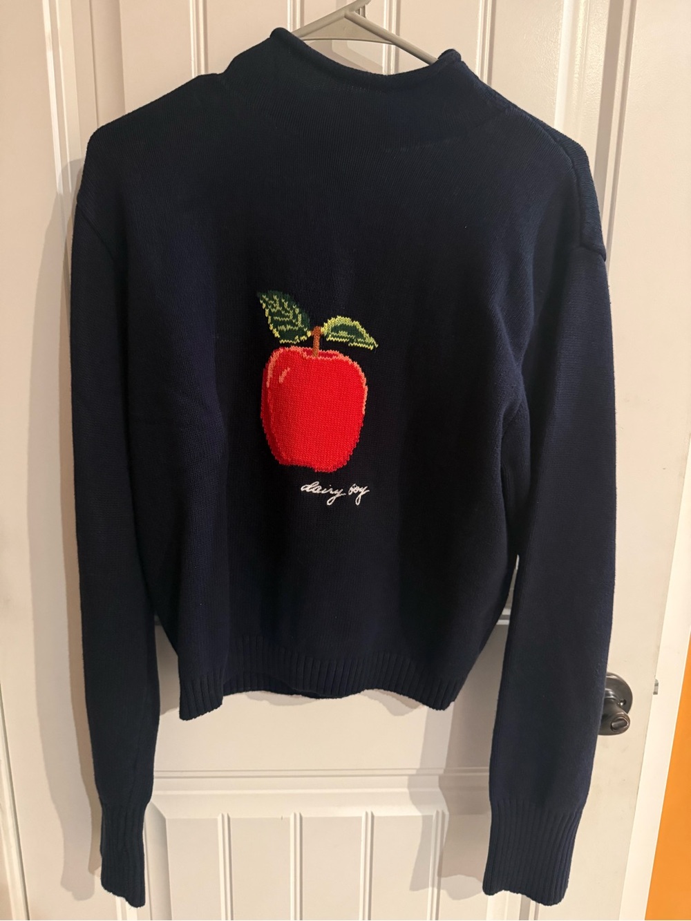 Navy 'Dairy Boy Rolled Neck NYC Sweater NWT